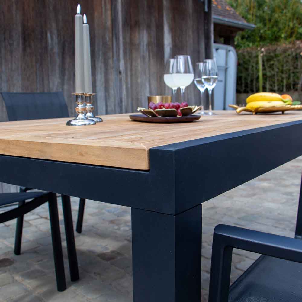 salon de jardin teck massif et aluminium