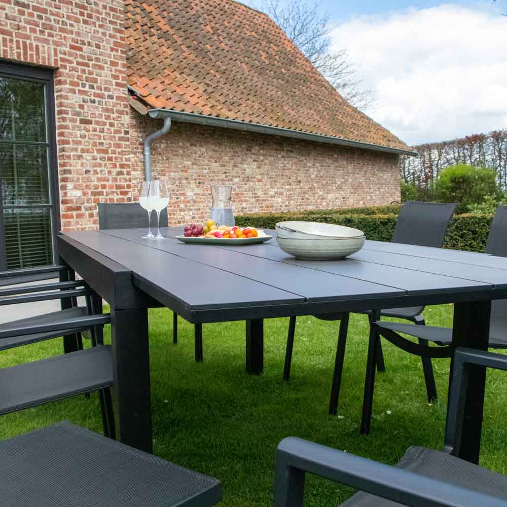 603890 Ensemble HPL salon de jardin extensible