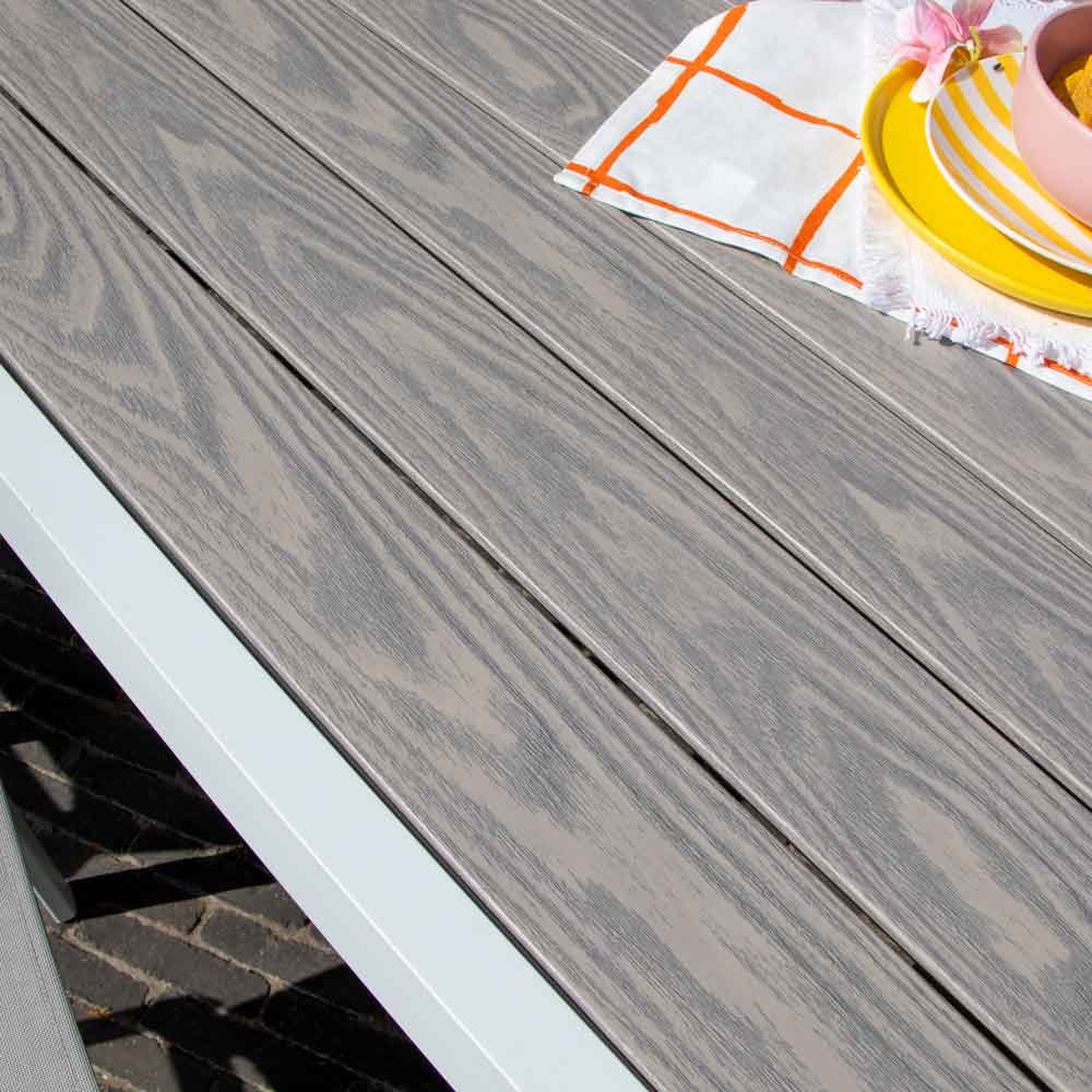 600415 Ensemble Tulum salon de jardin effet bois gris