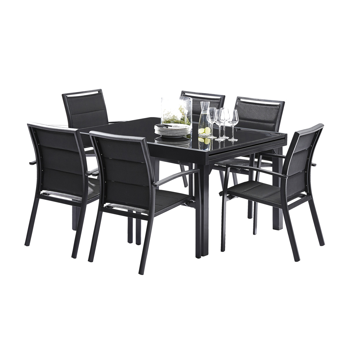 600012 MODULO Salon de jardin avec rallonge modulo alu