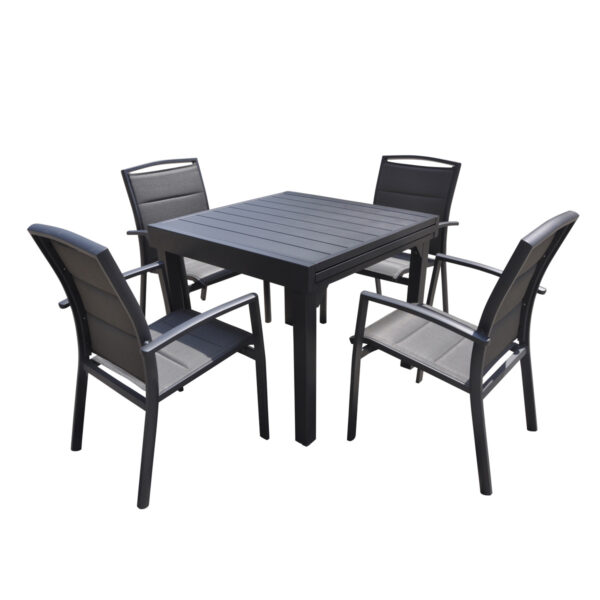 Table Modulo Full Alu Gris Anthracite T4/8 Mobilier Alu Wilsa Garden