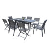 Table Modulo Full Alu Gris Anthracite T4/8 Mobilier Alu Wilsa Garden