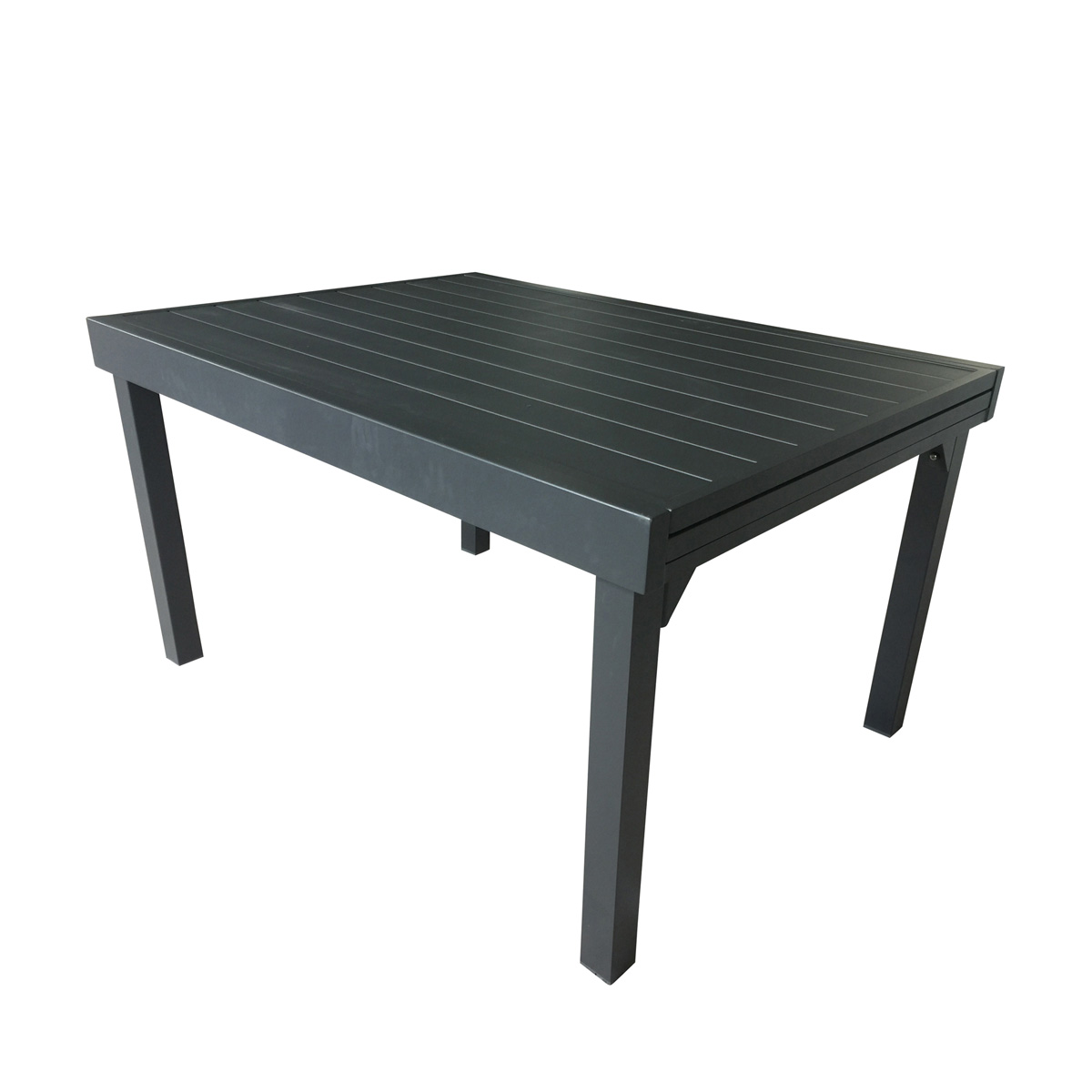 600255 MODULO Salon de jardin en aluminium avec rallonge noir modulo wilsa garden