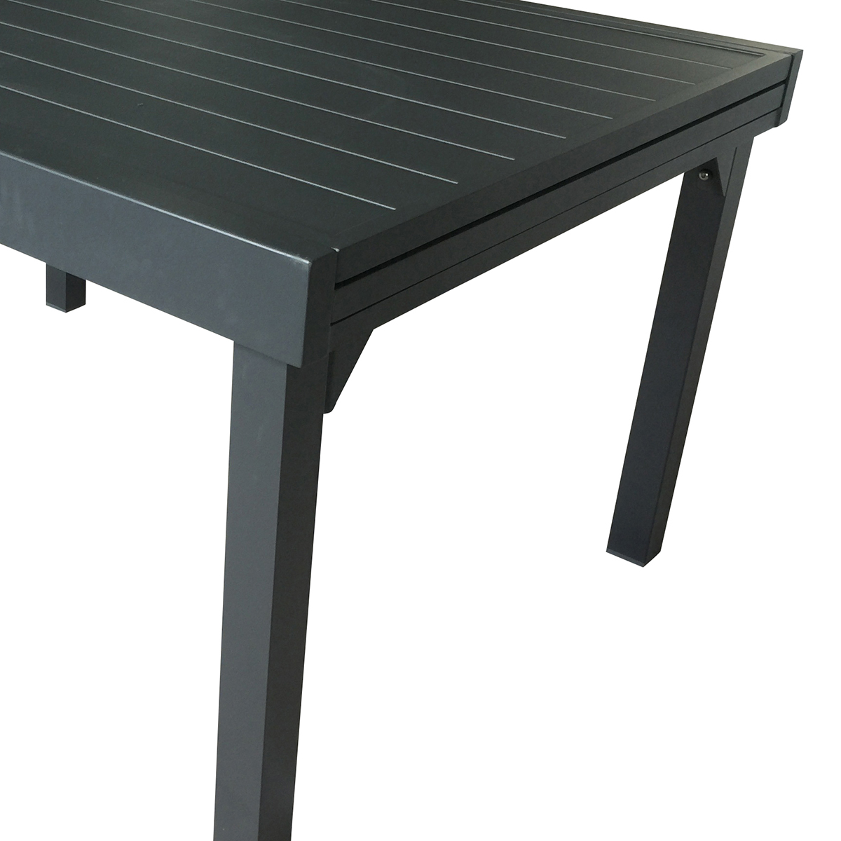 600255 MODULO Salon de jardin en aluminium avec rallonge noir modulo wilsa garden