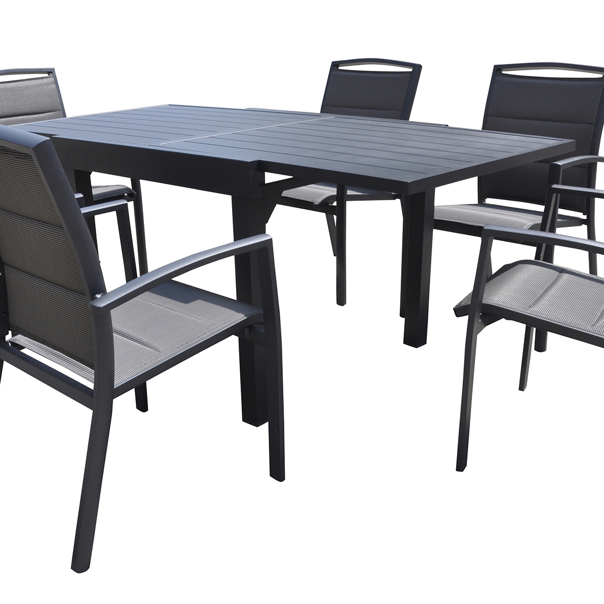 600255 MODULO Table Modulo Full Alu Gris Anthracite T6/10 Mobilier Alu Wilsa Garden