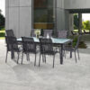 Ensemble BlackSun Verre Noir Mobilier de Jardin Alu Wilsa Garden