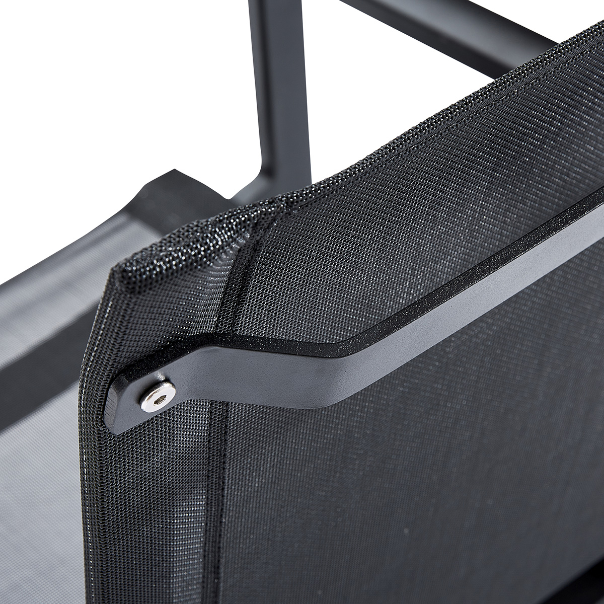 Fauteuil de jardin en aluminium et textilène noir