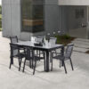 Ensemble HPL 6/10 noir Mobilier de Jardin Alu Wilsa Garden