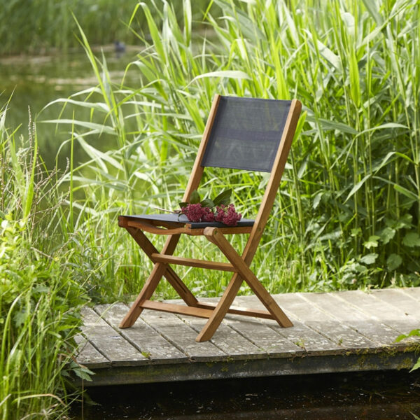 Ensemble en Acacia rectangulaire Table 6-8 avec 6 chaises Noires Mobilier Exotique Wilsa Garden