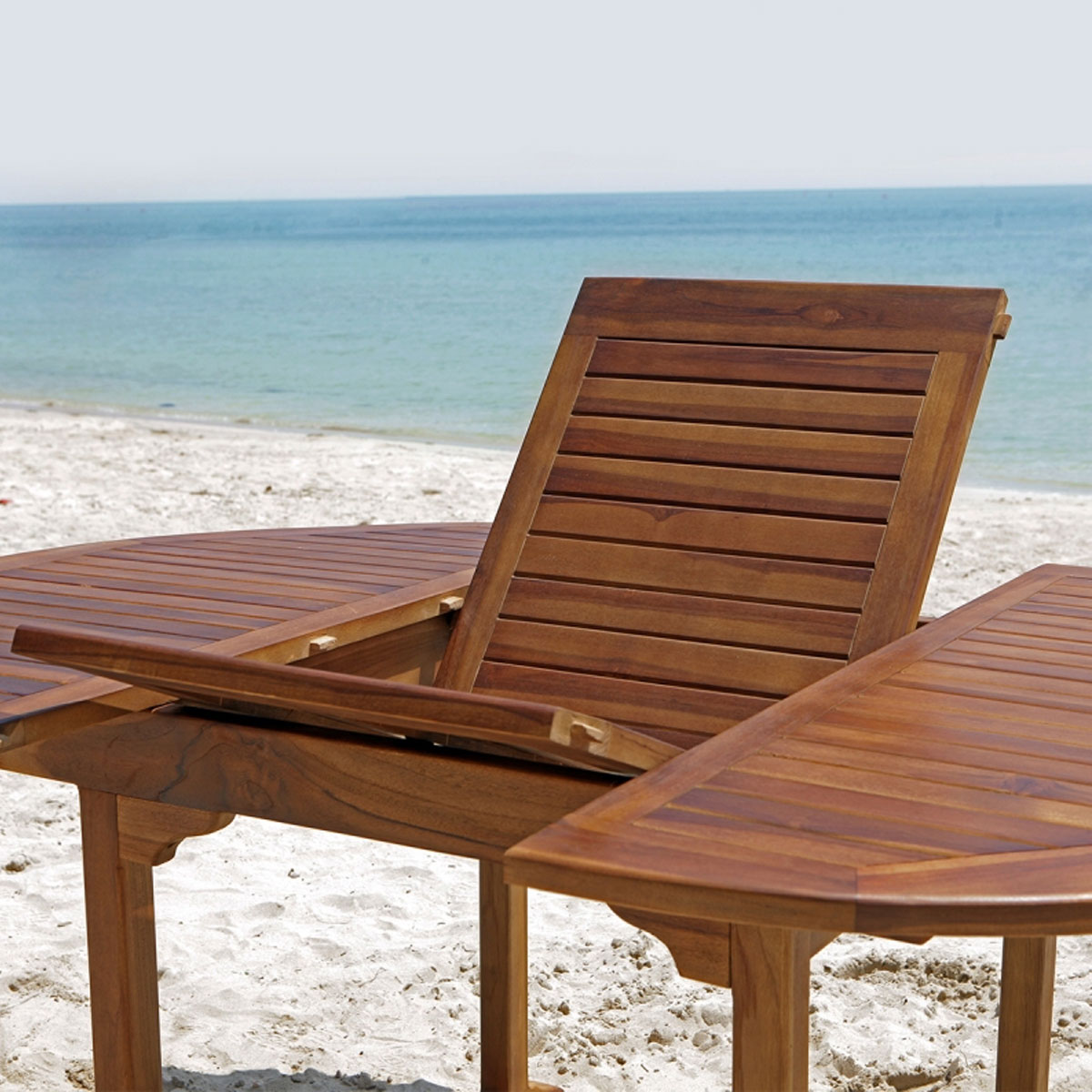 700016 SOFIA Ensemble en Teck huilé ovale Table 4-8 avec 4 chaises Mobilier Exotique Wilsa Garden table en teck huilé avec rallonge pour le jardin