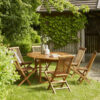 Ensemble en Teck huilé ovale Table 4-8 avec 6 chaises Mobilier Exotique Wilsa Garden