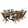 Ensemble en Teck huilé ovale Table 8-10 avec 8 chaises Mobilier Exotique Wilsa Garden