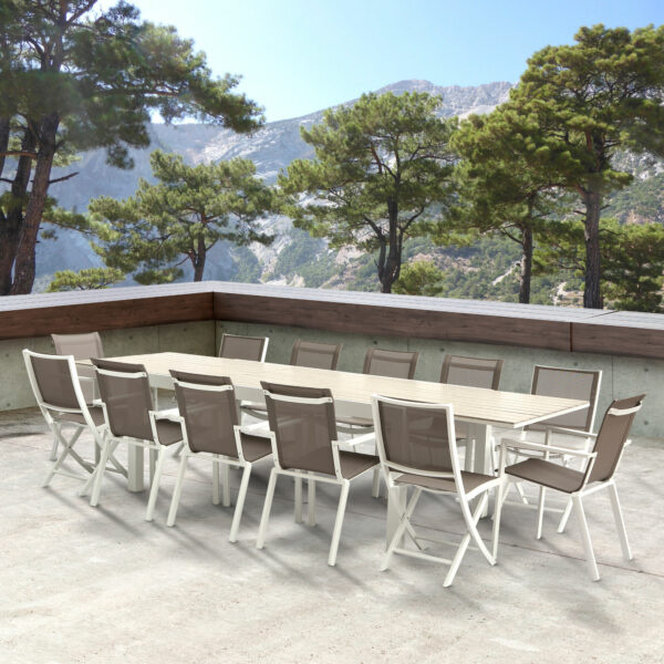 Ensemble Tulum 8/12 places Mobilier de Jardin alu Wilsa Garden