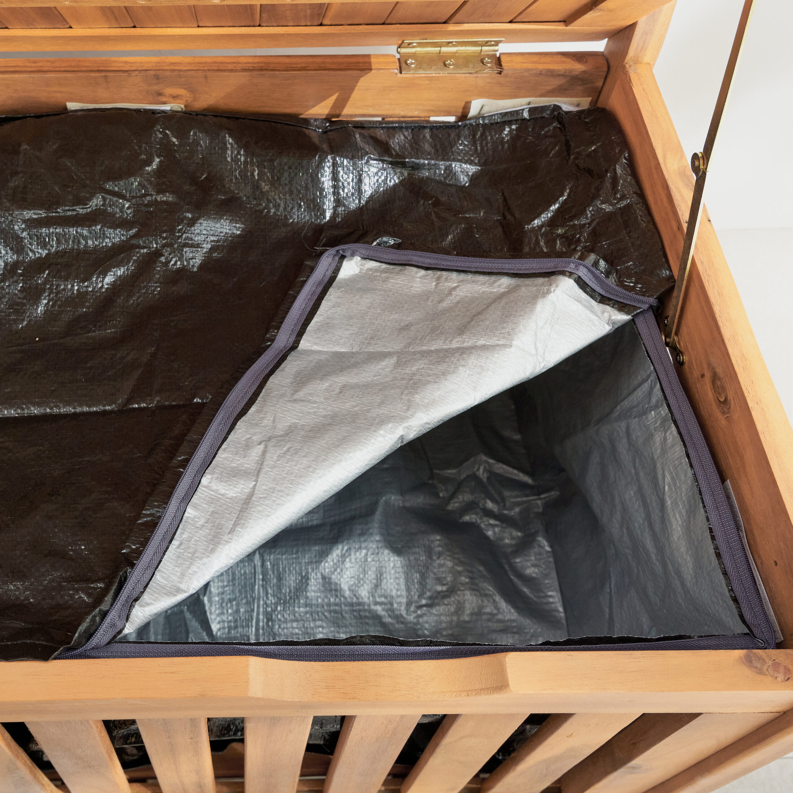 Banc de jardin coffre en bois d'acacia FLORA Banc de jardin coffre en bois d'acacia