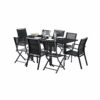 Ensemble Modulo Verre Noir 4/8 Mobilier Alu Wilsa Garden