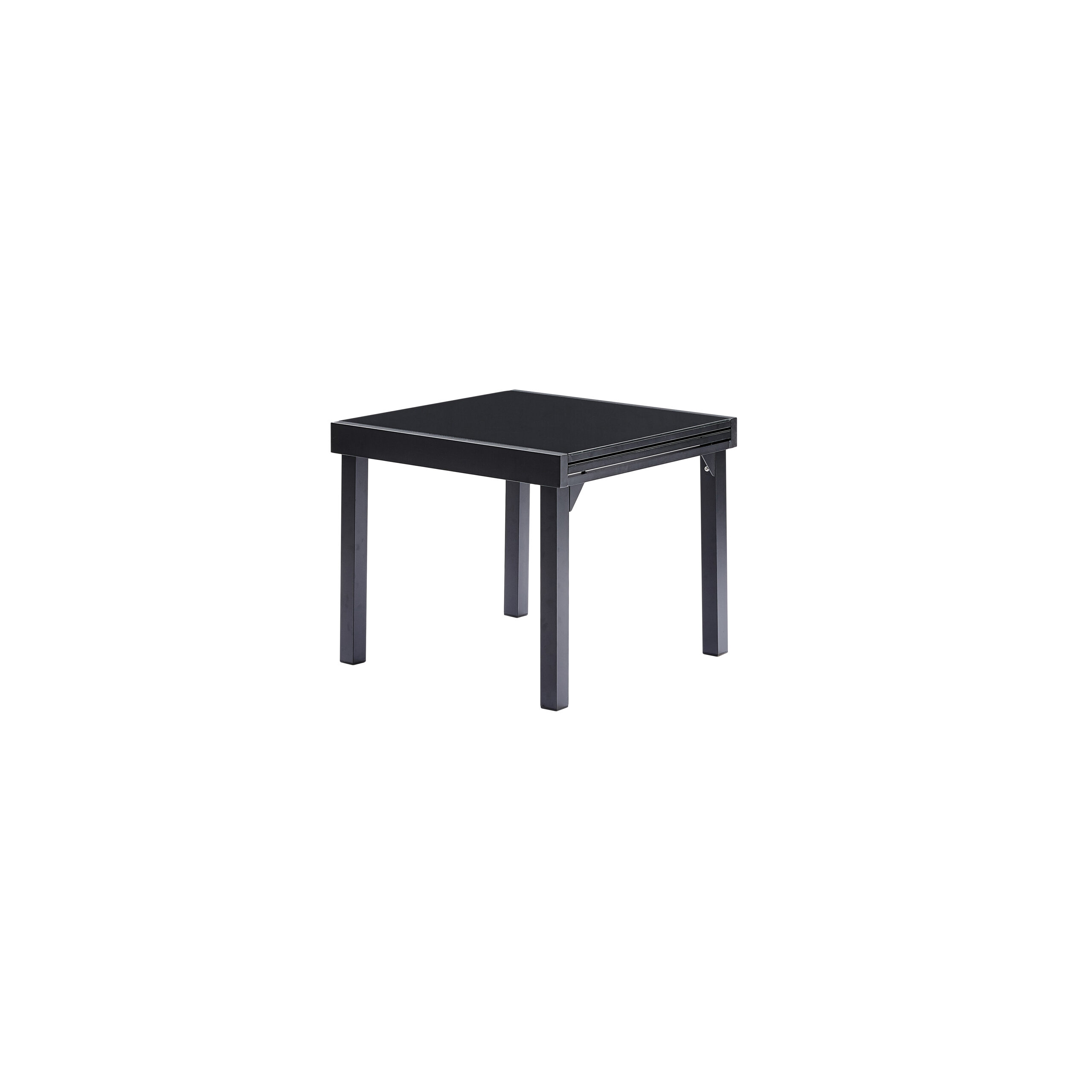 Table de jardin aluminium verre noir 4/8 places