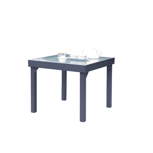 Table Modulo Verre gris 4/8 Mobilier de Jardin Alu Wilsa Garden