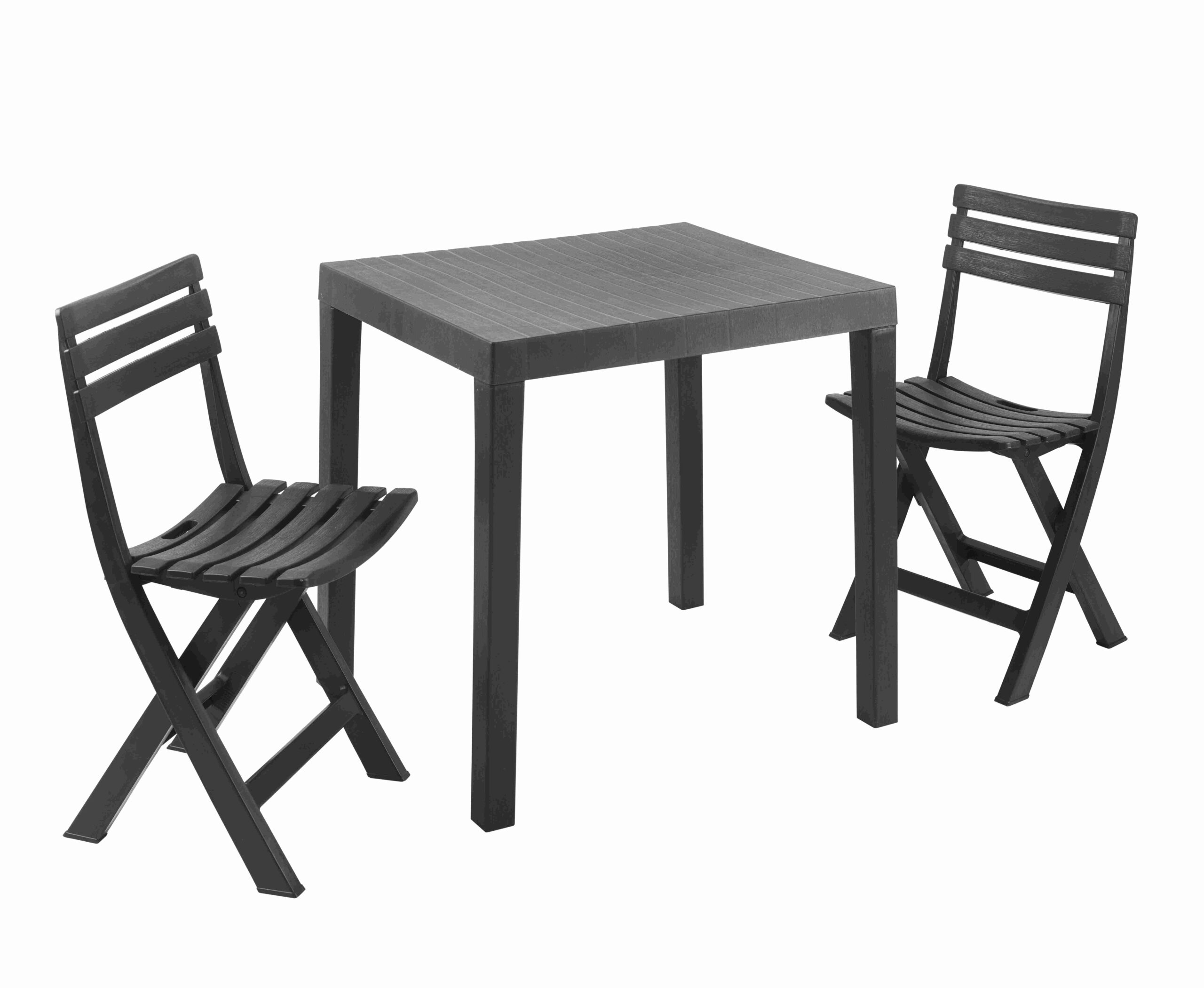 600104 - Set Club anthracite low salon de jardin pliant balcon