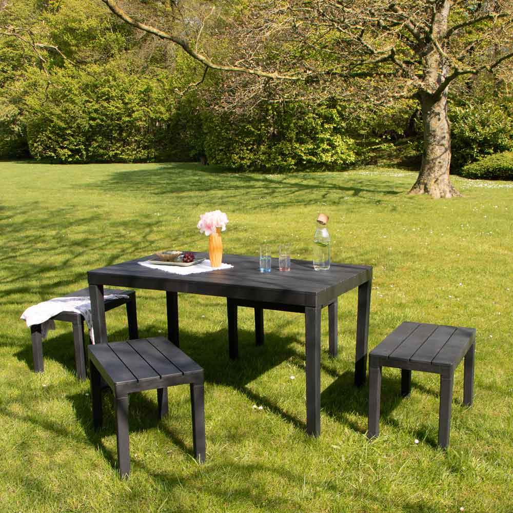 600106-(1) ENSEMBLE SAMOA salon de jardin 4 places petit