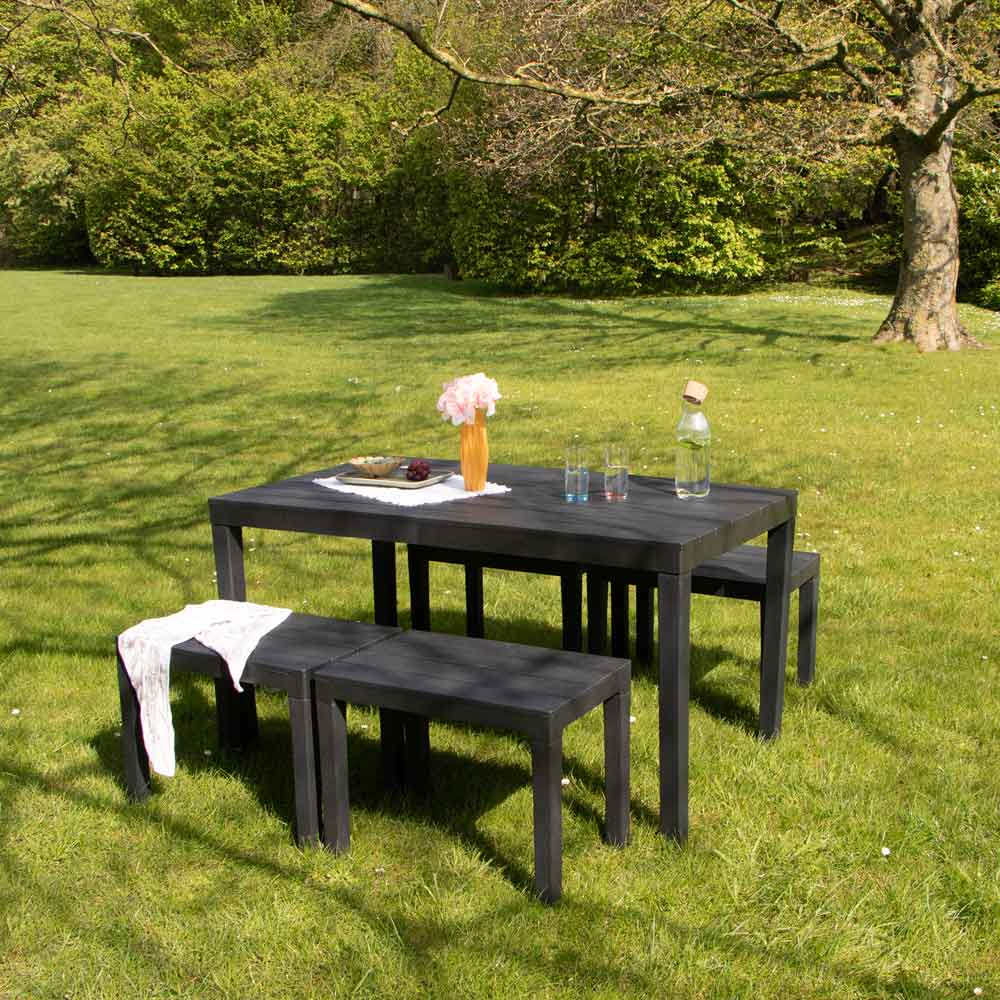 600106-(2) SAMOA salon de jardin balcon gris