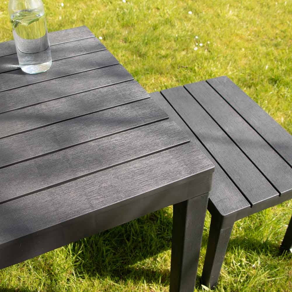 600106-(4) SAMOA salon de jardin avec 4 bancs