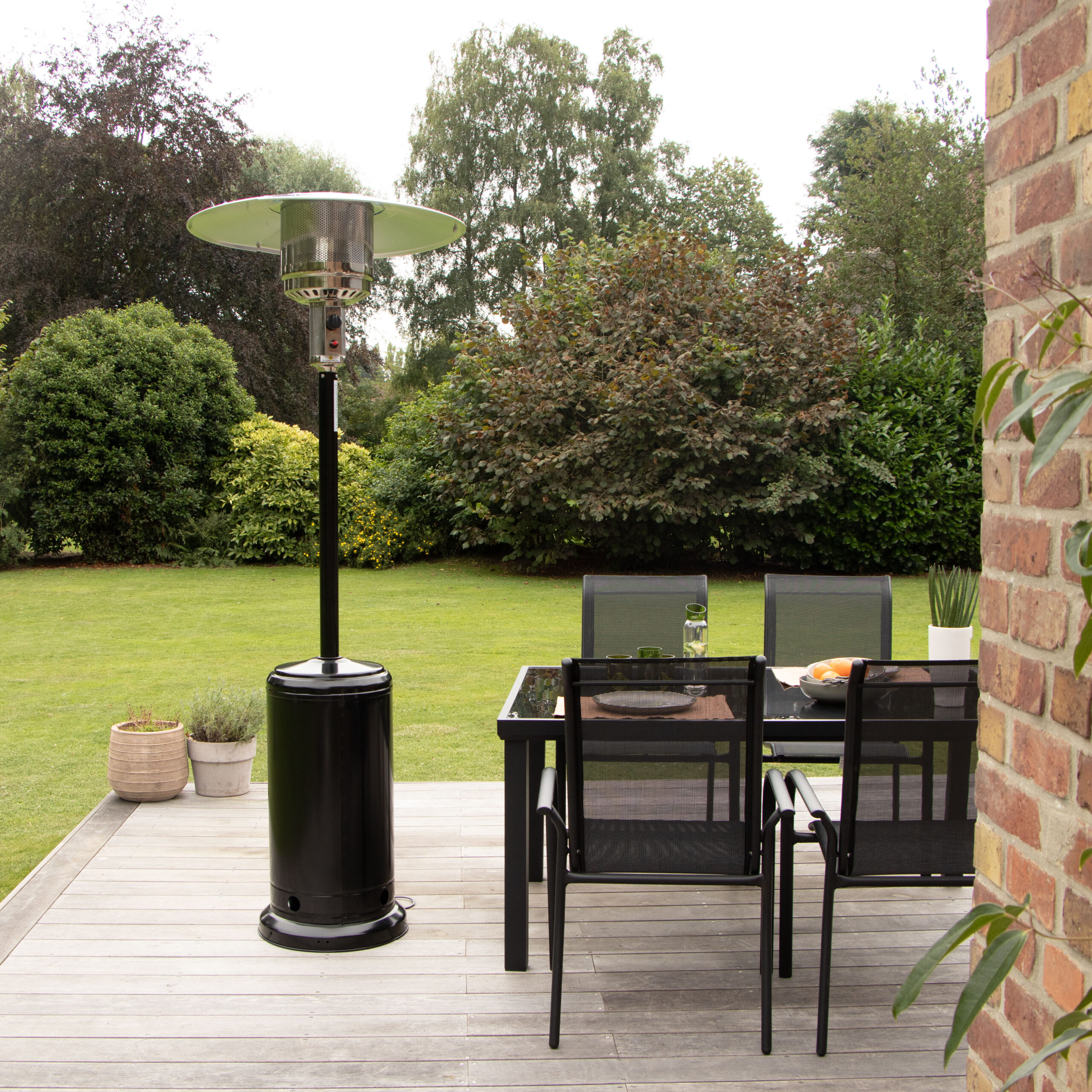 Parasol chauffant noir 5000W