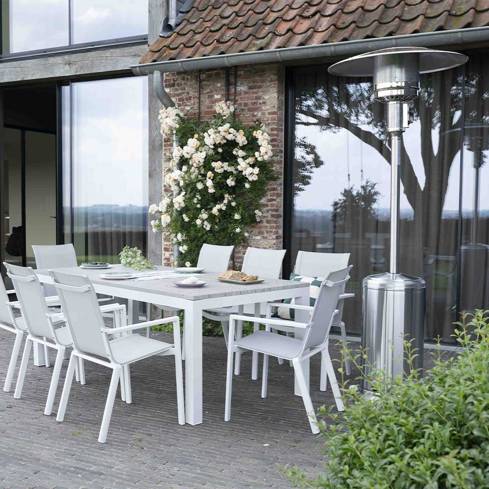 parasol chauffant inox