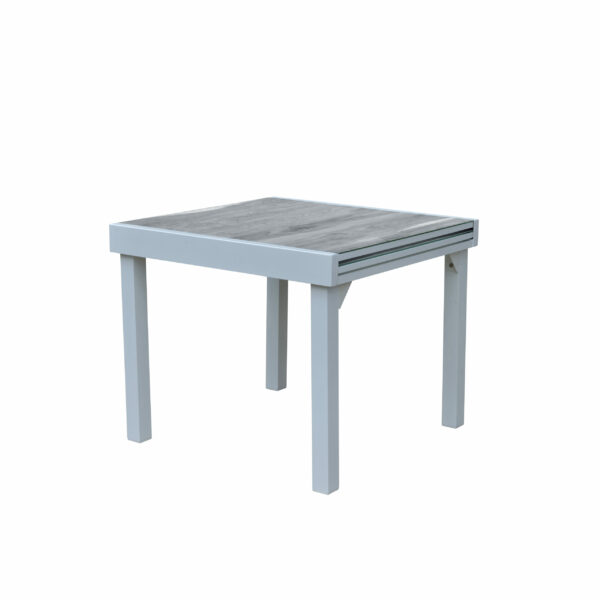 Table Modulo Verre Décor Bois 4/8 Mobilier de Jardin Alu Wilsa Garden