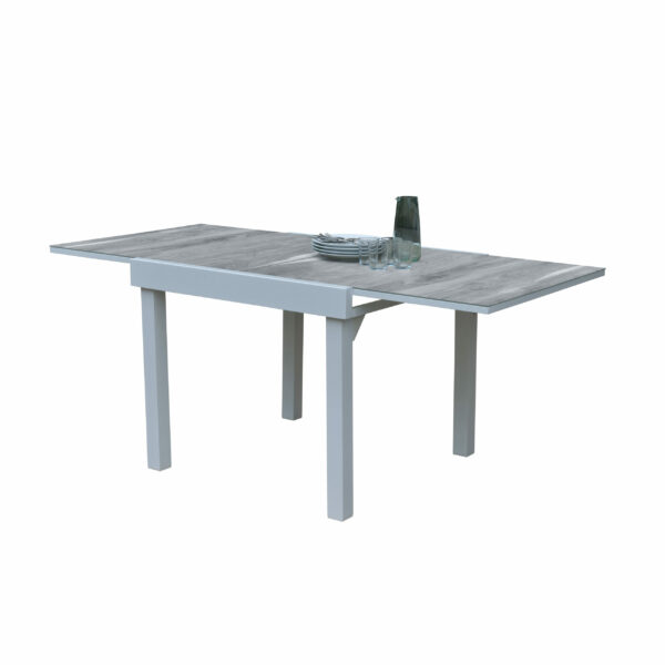 Table Modulo Verre Décor Bois 4/8 Mobilier de Jardin Alu Wilsa Garden