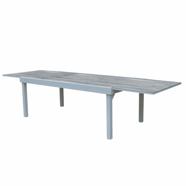 Table Modulo Verre Décor Bois 8/12 Mobilier de Jardin Alu Wilsa Garden