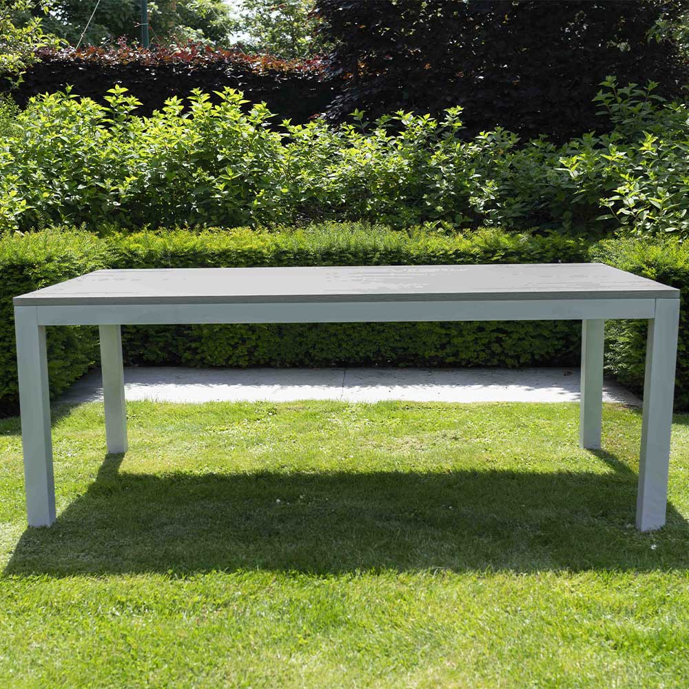 600465 TABLE TAMPA table de jardin alu effet bois