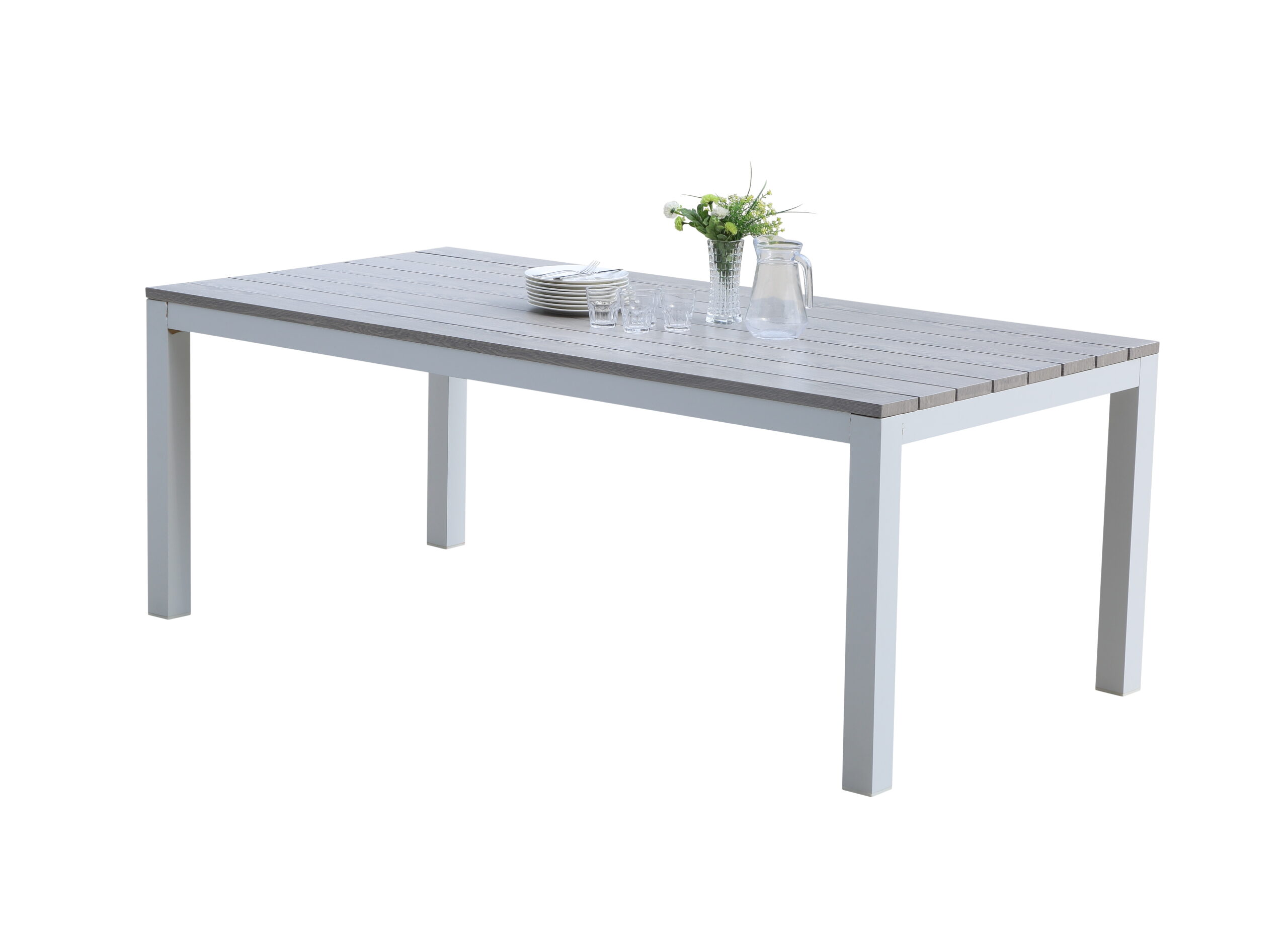 600465 TABLE TAMPA table de jardin alu blanc