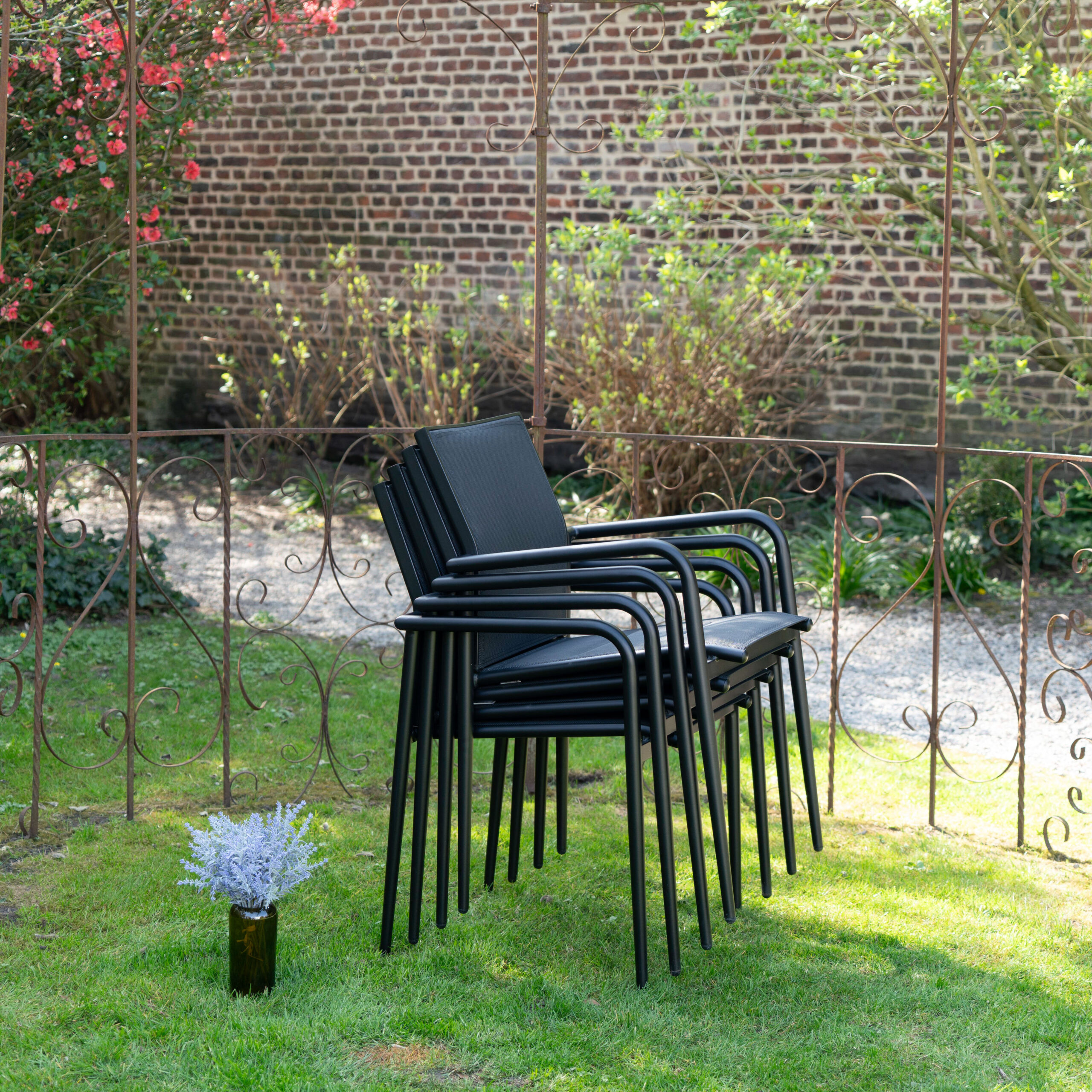 600809_7 MODULO fauteuil de salon de jardin noir