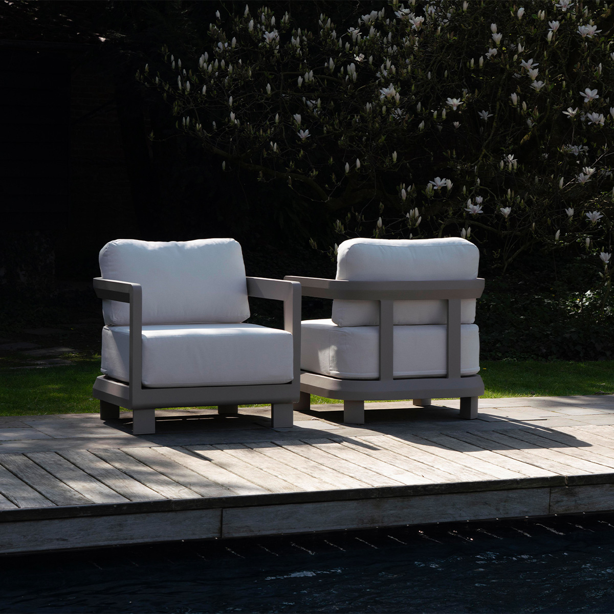 fauteuils de jardin alu taupe