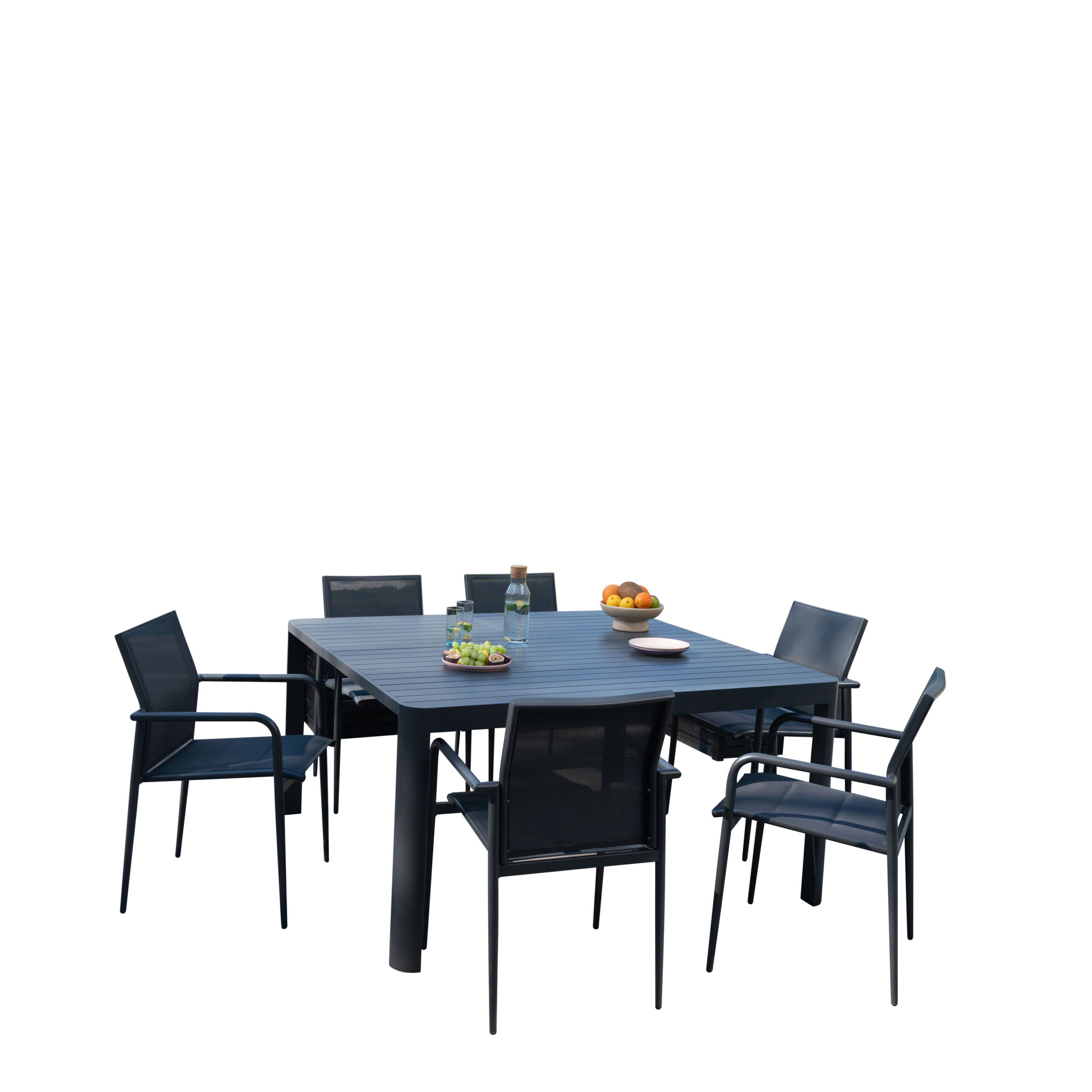 Table acrrée en alu gris anthracite COMO wilsa garden