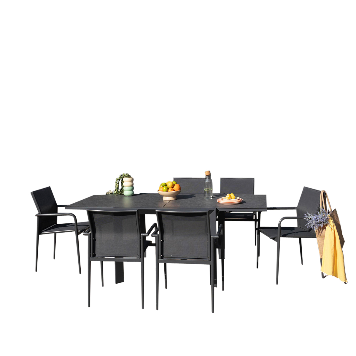 600814_1 (2) MODULO salon de jardin modulable aluminium et verre effet pierre MODULO wilsa garden