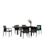 salon de jardin modulable aluminium noir et plateau en verre MODULO wilsa garden