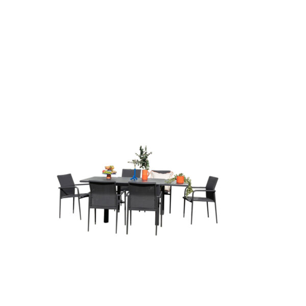 Salon de jardin modulable en aluminium gris avec rallonge MODULO wilsa garden