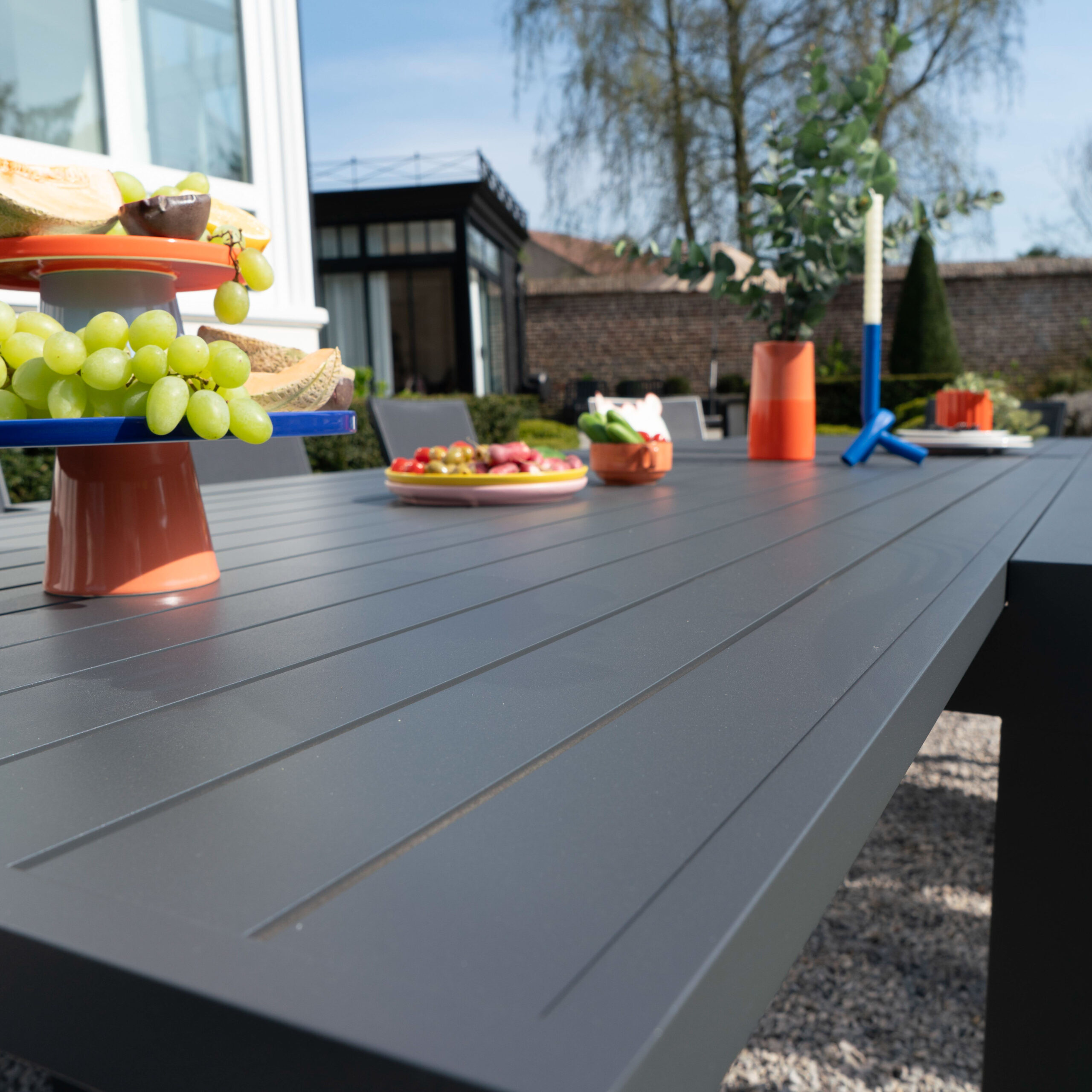 600820_10 MODULO table de jardin avec rallonge alu