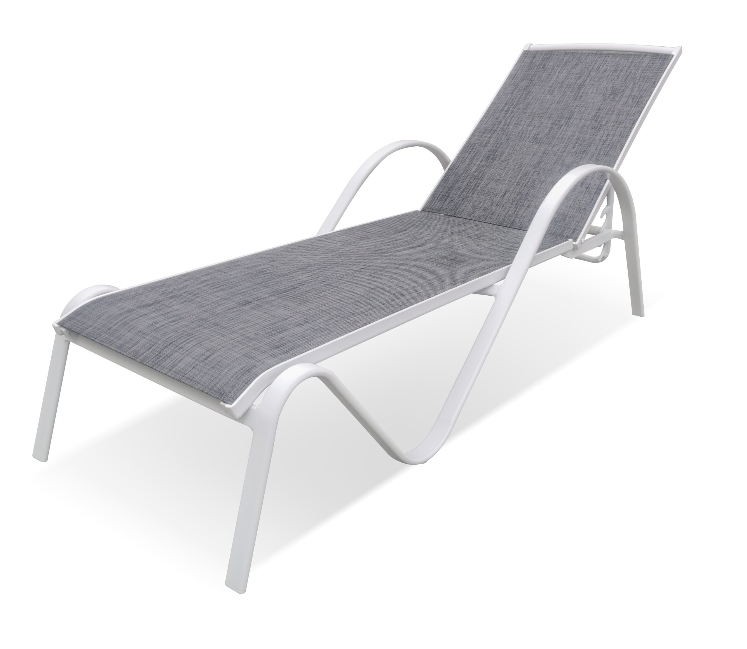 Bain de soleil SUNSET blanc 601029 Bain de soleil blanc et toile grise