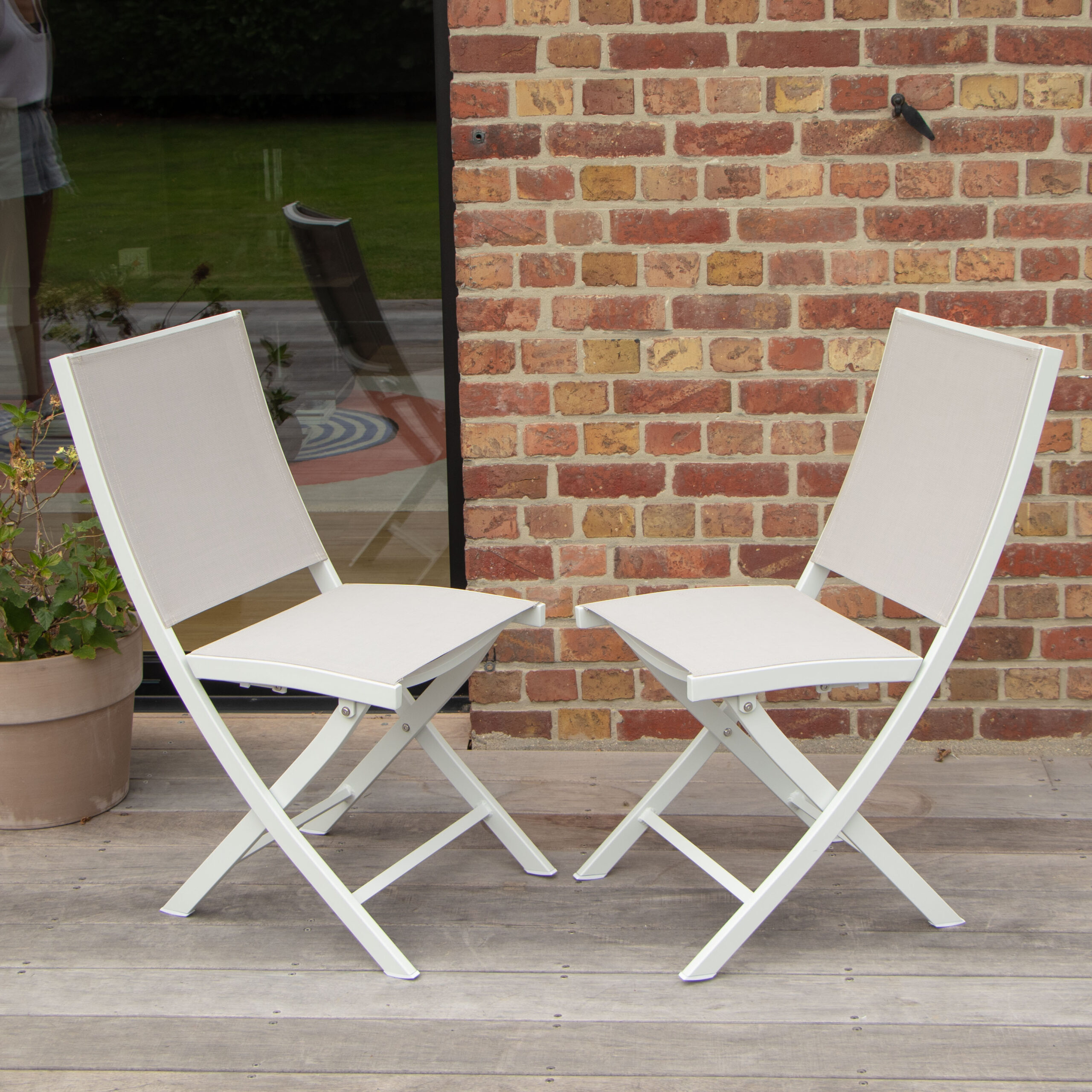 Chaise de jardin alu et toile