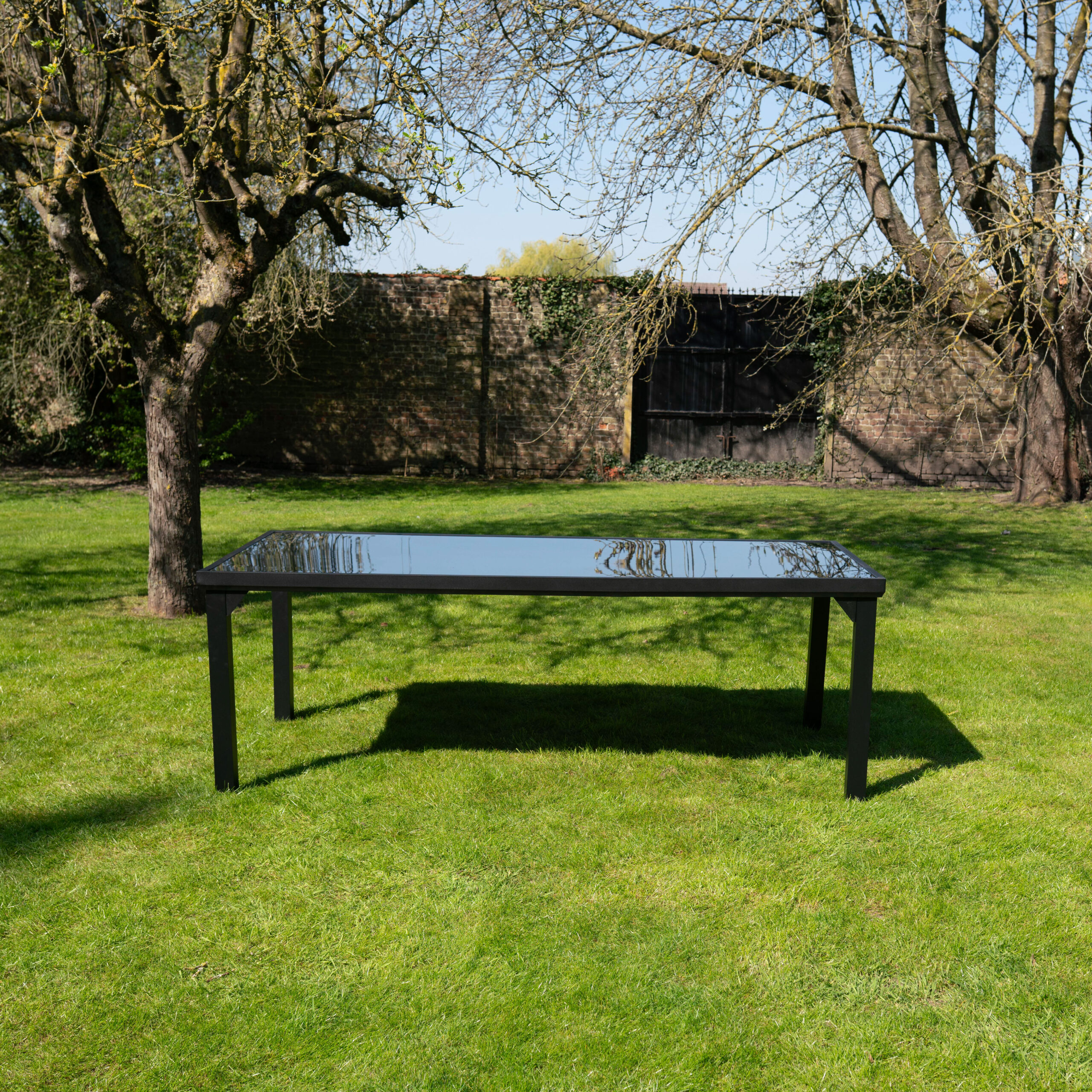 602083_9 BLACK EDITION table de jardin en verre