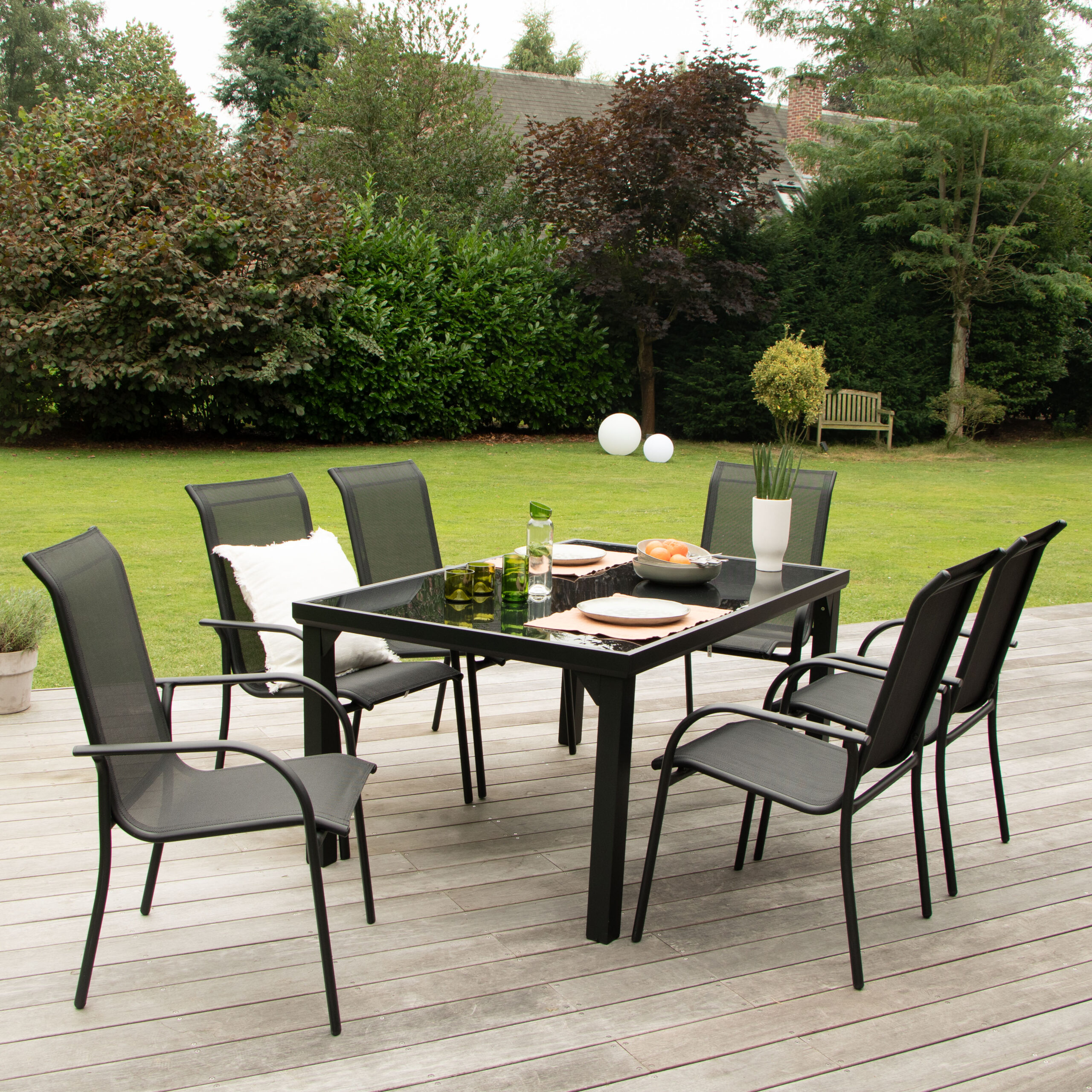 Ensemble BLACK EDITION 602084 salon de jardin aluminium
