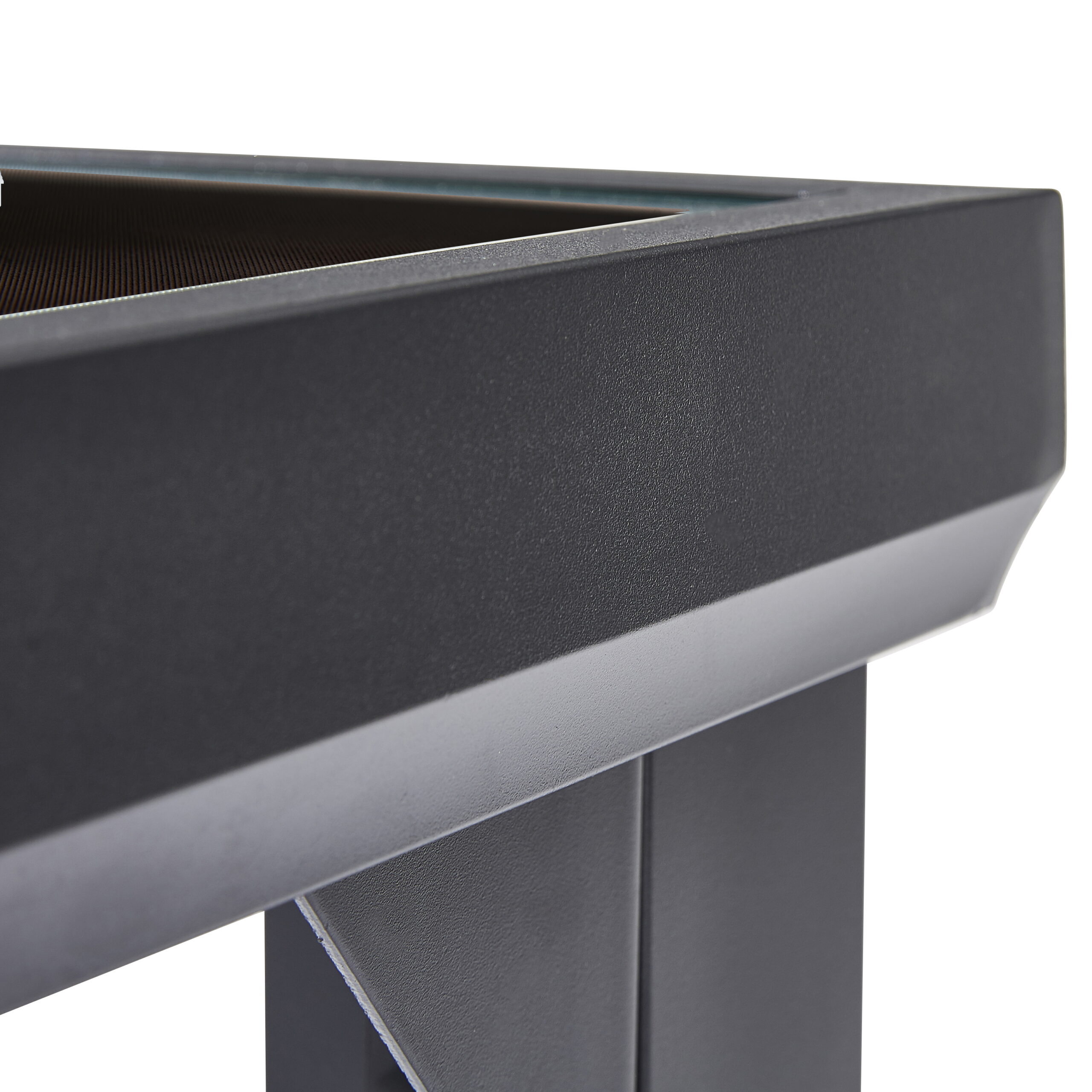 602090 ZOOM 3 BLACKEDITION Table en aluminium et verre noir black edition wilsa garden