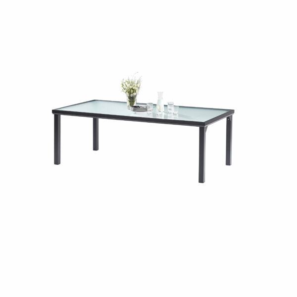 Table BlackSun Verre Noir Mobilier de Jardin Alu Wilsa Garden