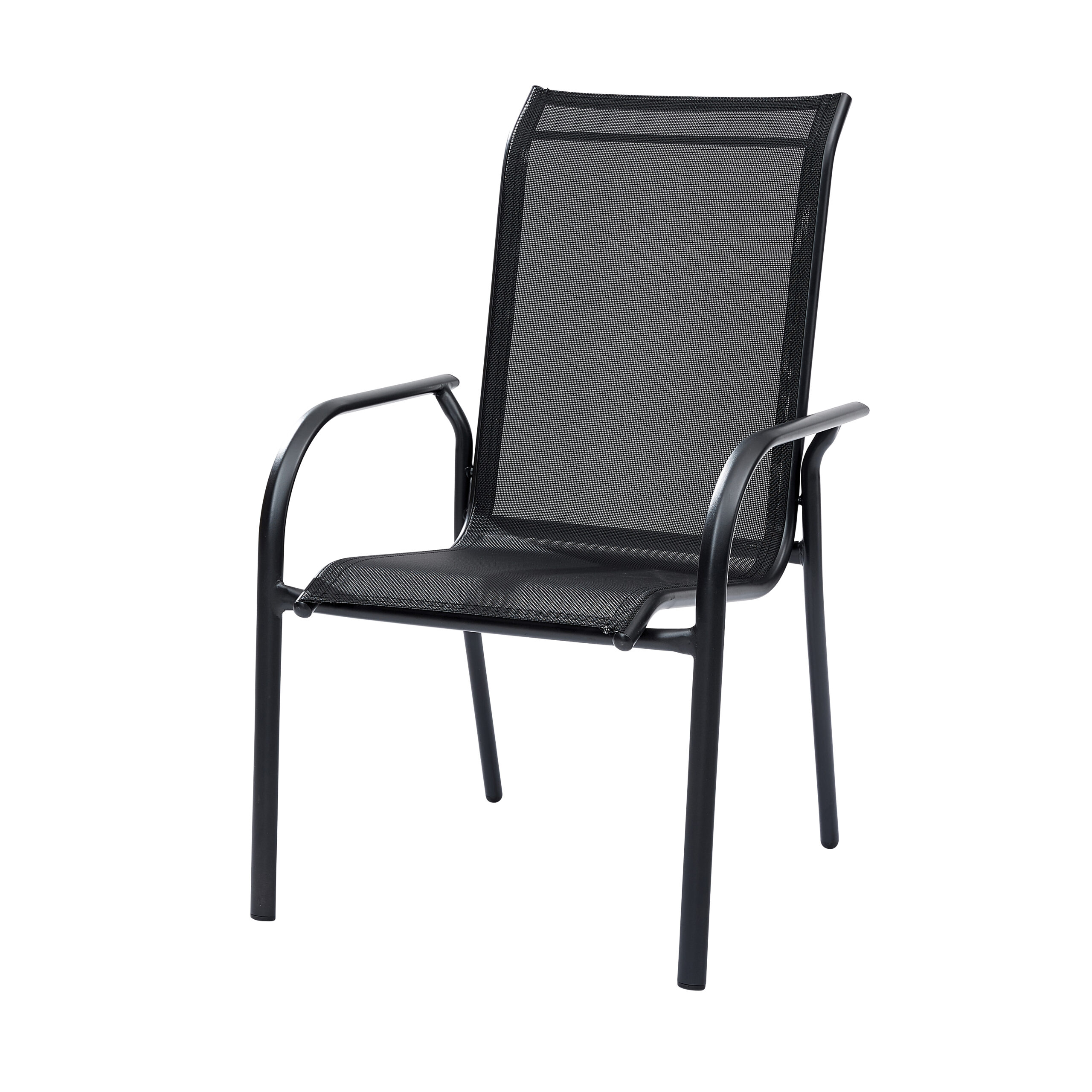 Fauteuil BlackSun Noir Mobilier de Jardin Alu Wilsa Garden Fauteuil de jardin noir alu et textilène
