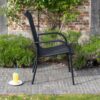 602101 (3) BLACK EDITION Fauteuil de jardin en alu noir black edition wilsa garden