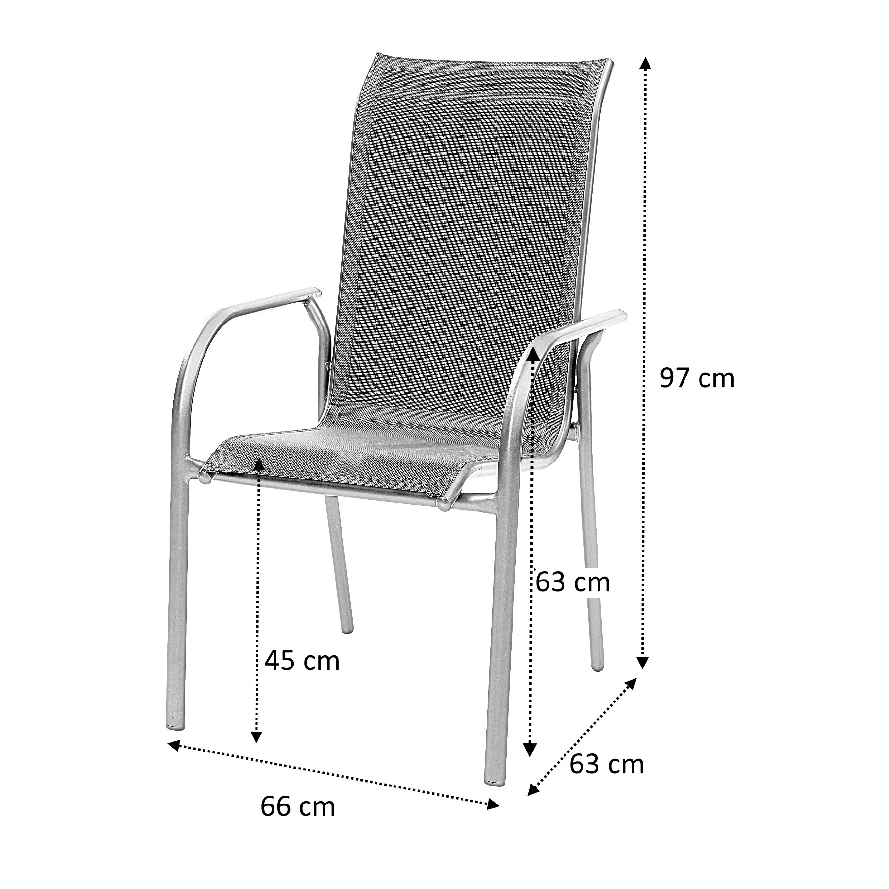 Fauteuil de jardin noir aluminium