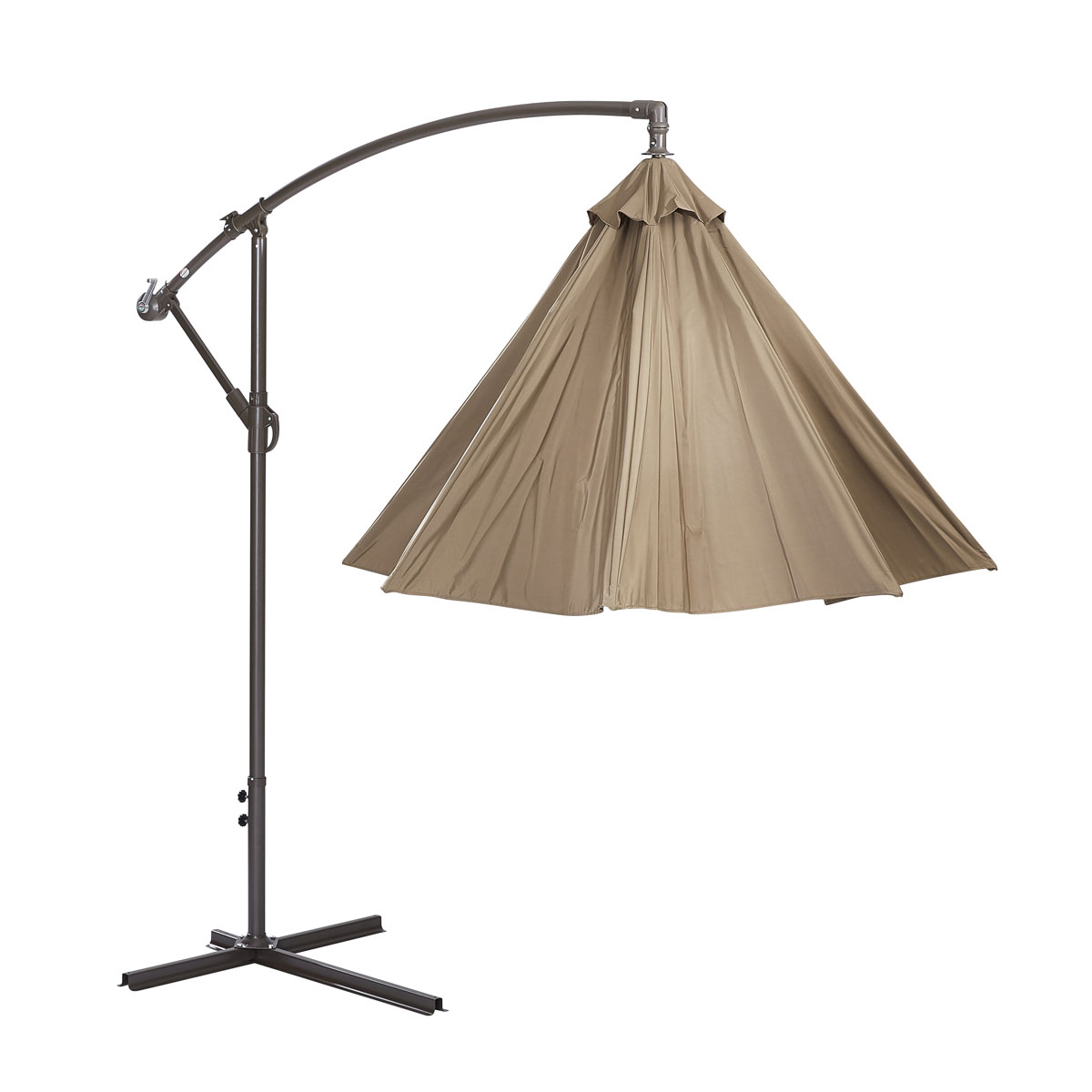 Parasol rond 270 cm en toile Accessoires de Jardin Wilsa Garden Parasol rond 270 cm en toile taupe