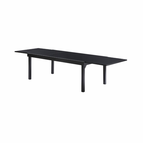 Table Modulo verre noir 8/12 Mobilier Alu Wilsa Garden